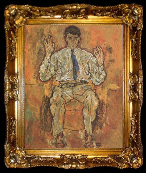 framed  Egon Schiele Portrait of the Painter Paris von Gutersloh (mk12), ta009-2
